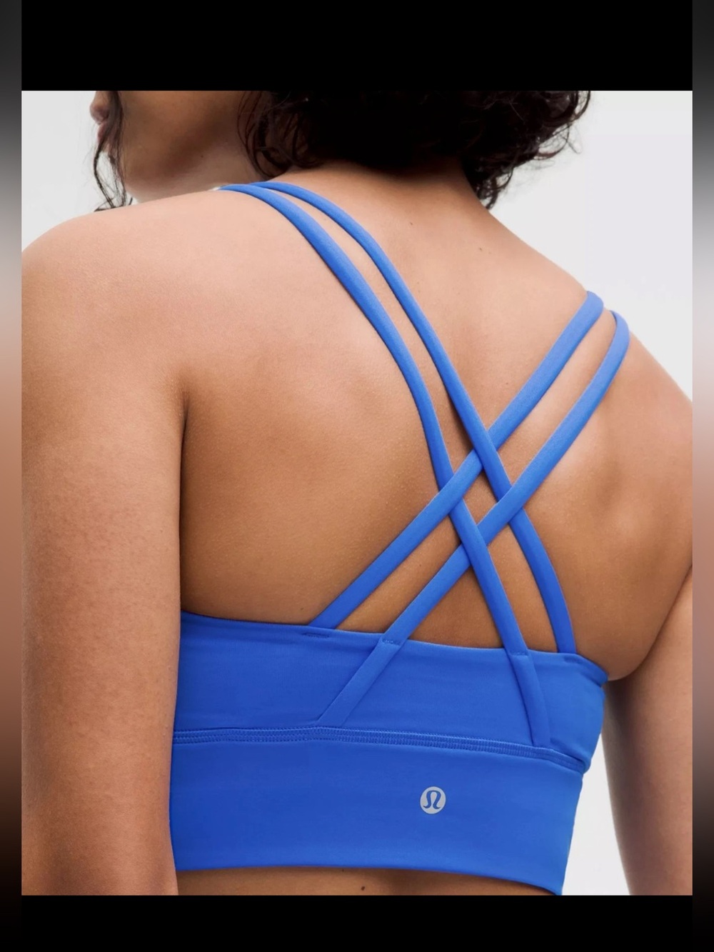 lululemon athletica Strappy Crossback Sports Bra in Bright Blue